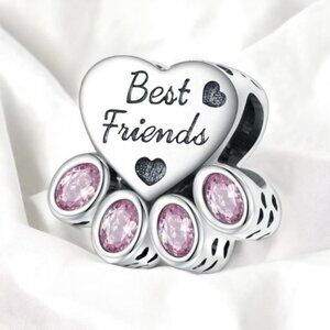 925 Sterling Silver Best Friends Paw Charm